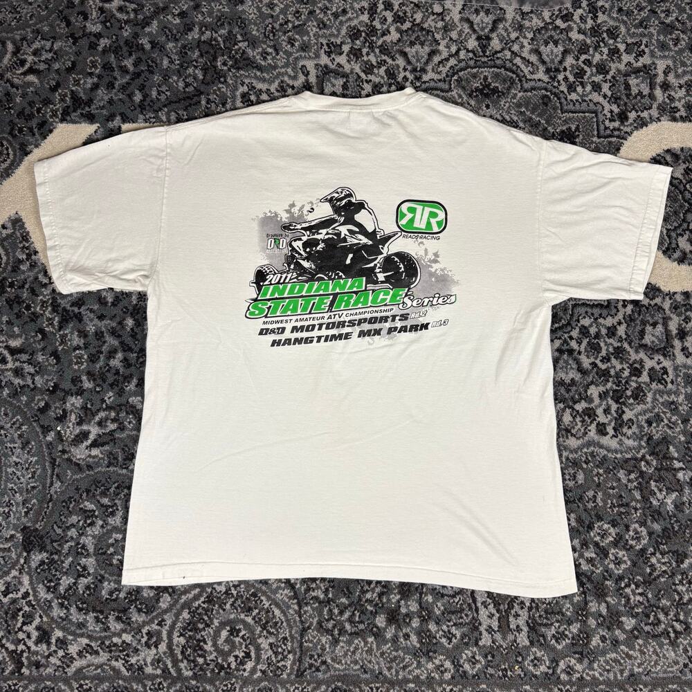 Indiana State Race Series 2011 Amature ATV Championship White T Shirt Men Sz‎ XL
